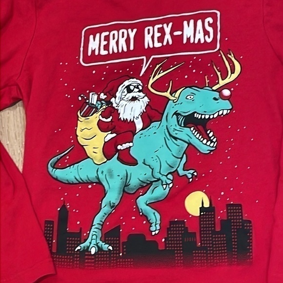 The Children’s Place Baby And Toddler Boys Santa Dino Graphic Tee Size 4T - Picture 2 of 5